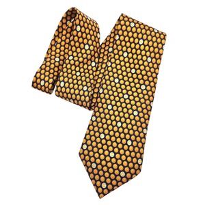 Hermès Paris 100% Silk Tie Orange Blue Whimsical Citrus Slice Pattern Vtg France